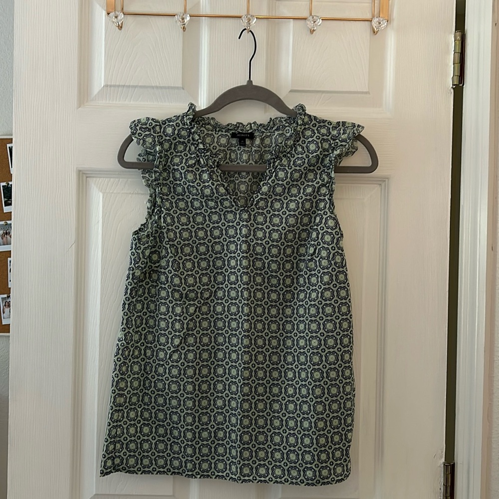 Green ruffled top!